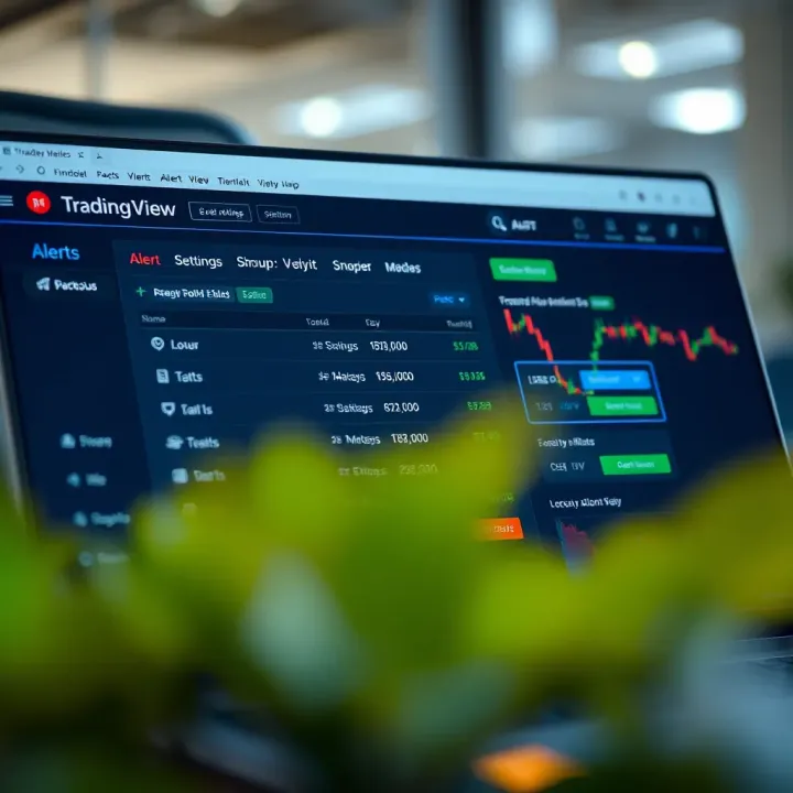 TradingView platform interface showing alert settings and integration options for Kenyan financial markets