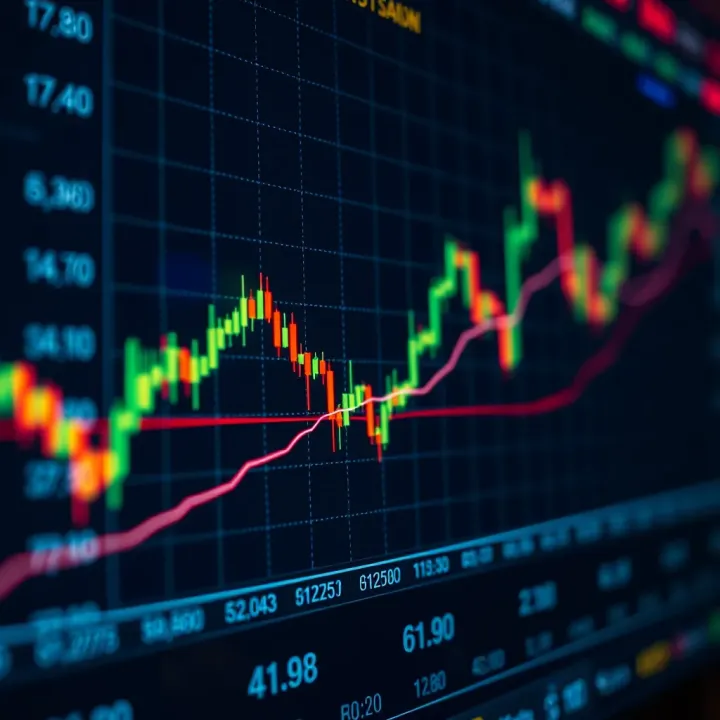 Chart showing the rise and fall of asset prices in binary options trading