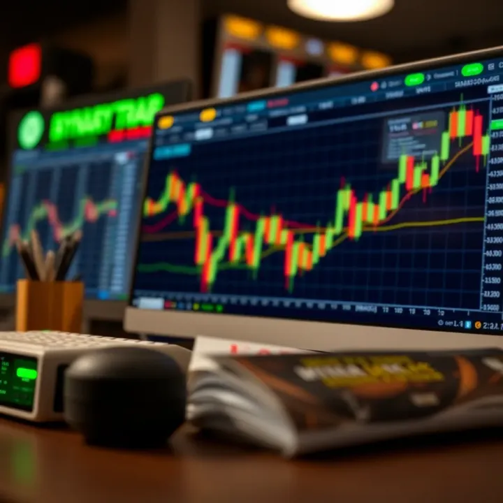 Graphic illustrating risk management and trading strategies in binary options
