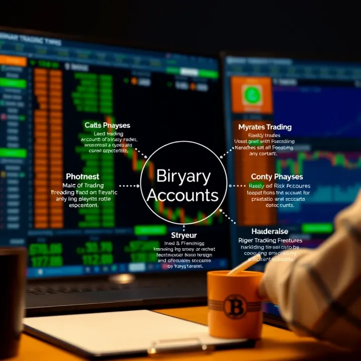 Diagram illustrating different types of binary trading accounts and their features