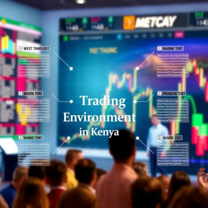 Binary Trading Risks and Regulatory Environment in Kenya Illustration showing key elements of binary trading including risk management and local regulations
