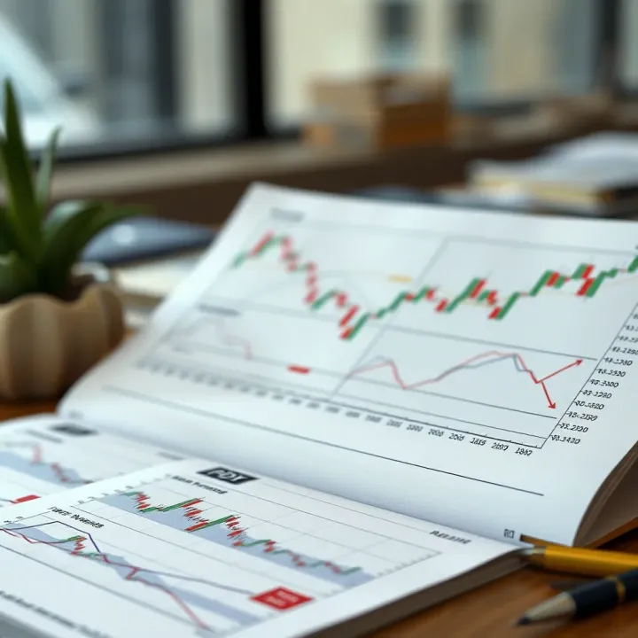 Opened PDF document displaying annotated chart patterns for technical trading study