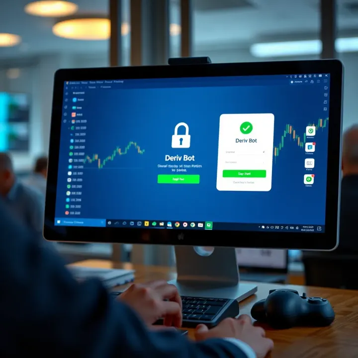 User logging into the Deriv bot platform on a desktop screen