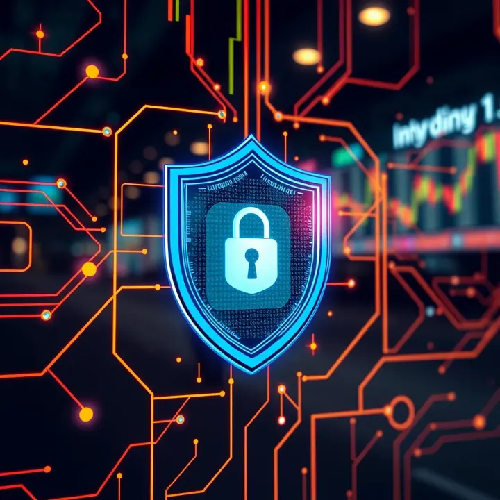 Secure digital shield symbolizing safety and protection in automated trading environments