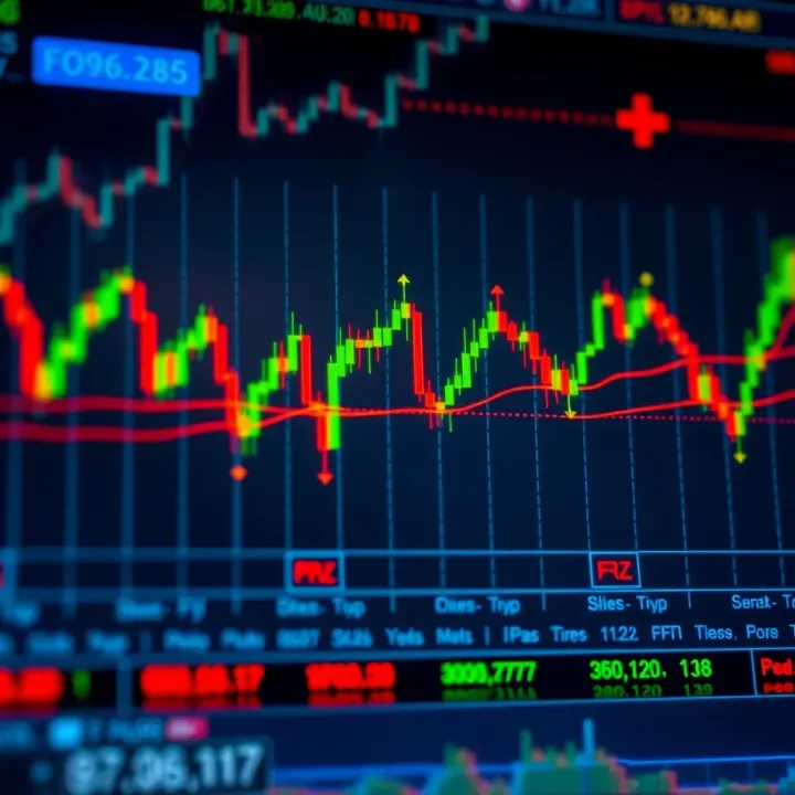 Chart illustrating common forex trading patterns with trend lines and price movements