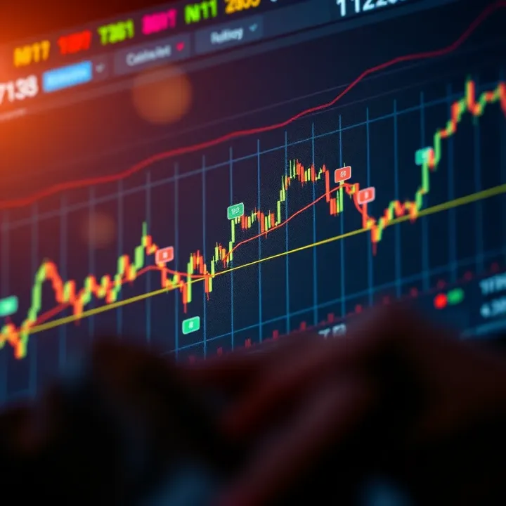 Graph showing fluctuations in currency pairs indicating forex market sentiment trends