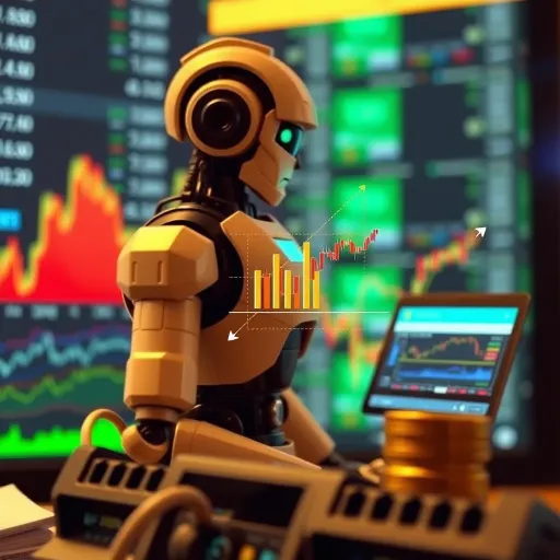 Diagram illustrating the automation of currency trading using software bots