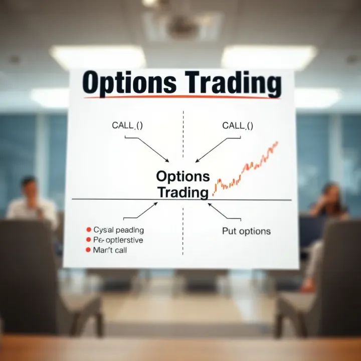 Diagram illustrating the basic concepts of options trading with call and put options depicted