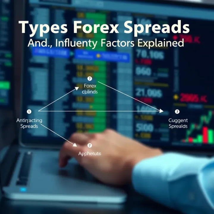 Diagram illustrating different types of forex spreads and factors affecting them