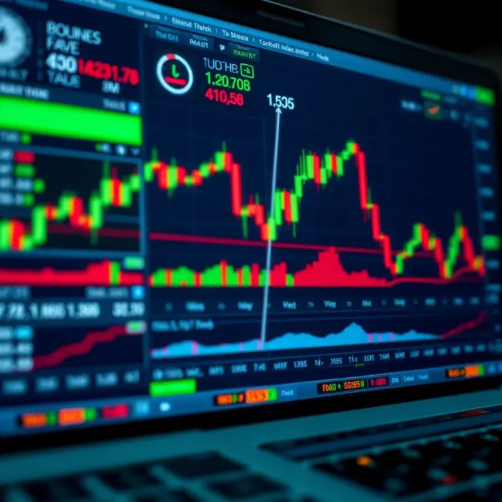 Dashboard with customizable technical indicators and chart settings on trading platform