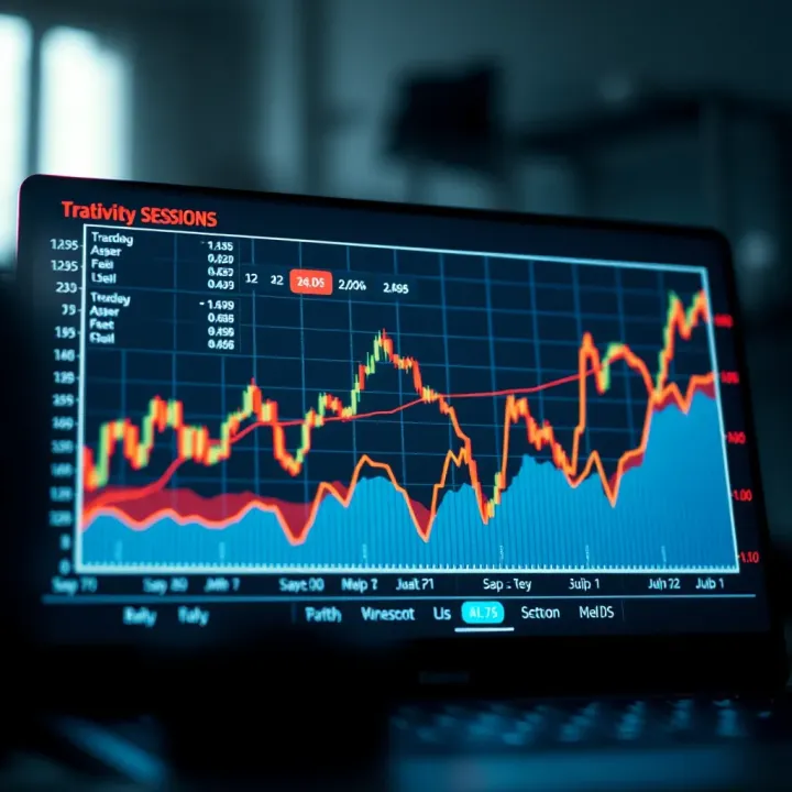 Market Activity Trends Across Different Trading Sessions Graph showing market activity fluctuations during various trading sessions
