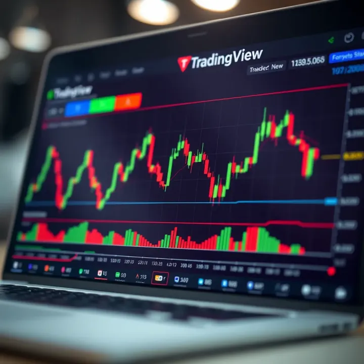 Interactive TradingView chart displaying real-time stock market data with technical indicators