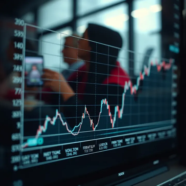 Graph showing fluctuations in stock market volatility over time