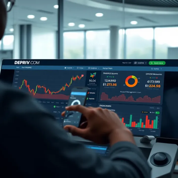 Dashboard displaying trading options and account management features on Deriv.com platform