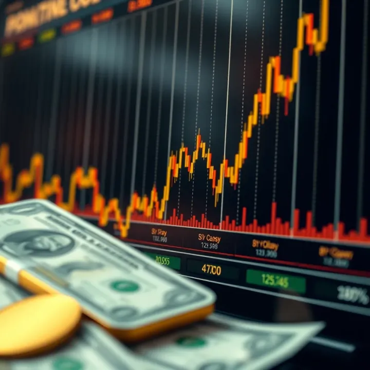 Chart showing gold price fluctuations against the US dollar with economic indicators highlighted